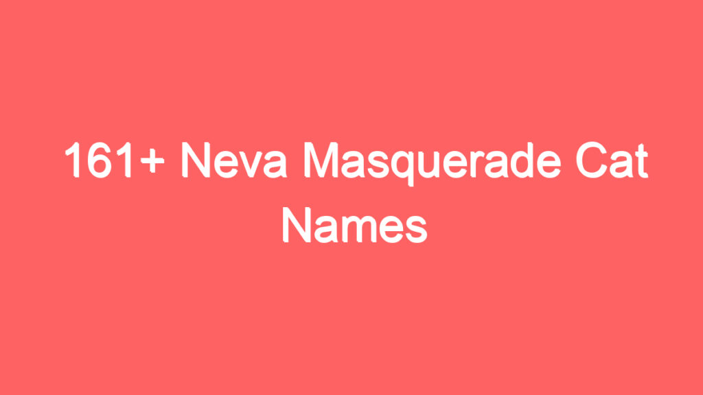 161 neva masquerade cat names 3734