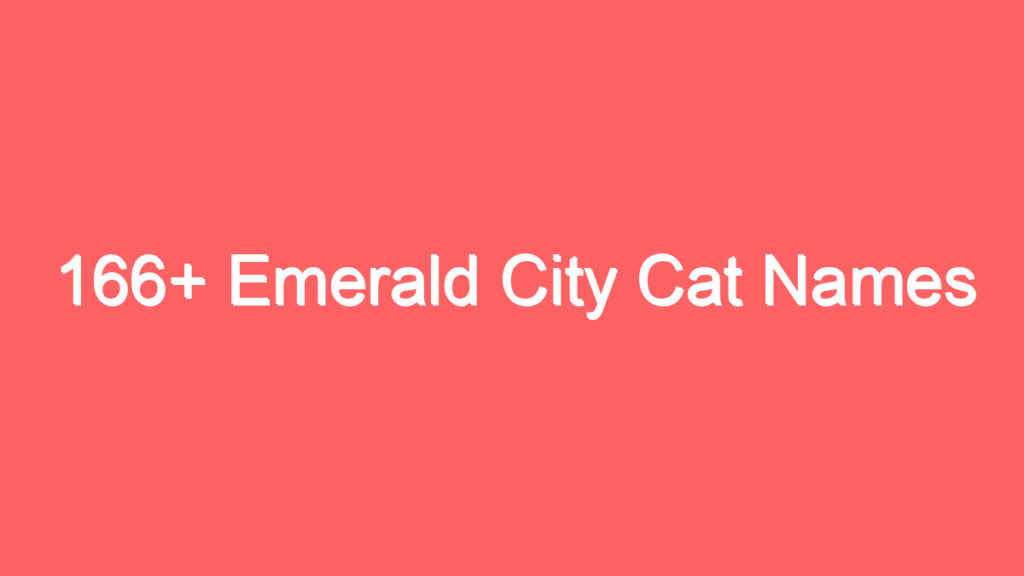 166 emerald city cat names 4047