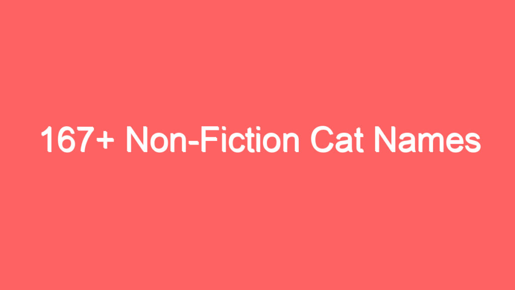 167 non fiction cat names 4122