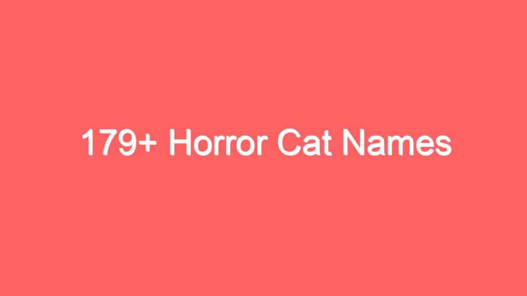 179 horror cat names 4120