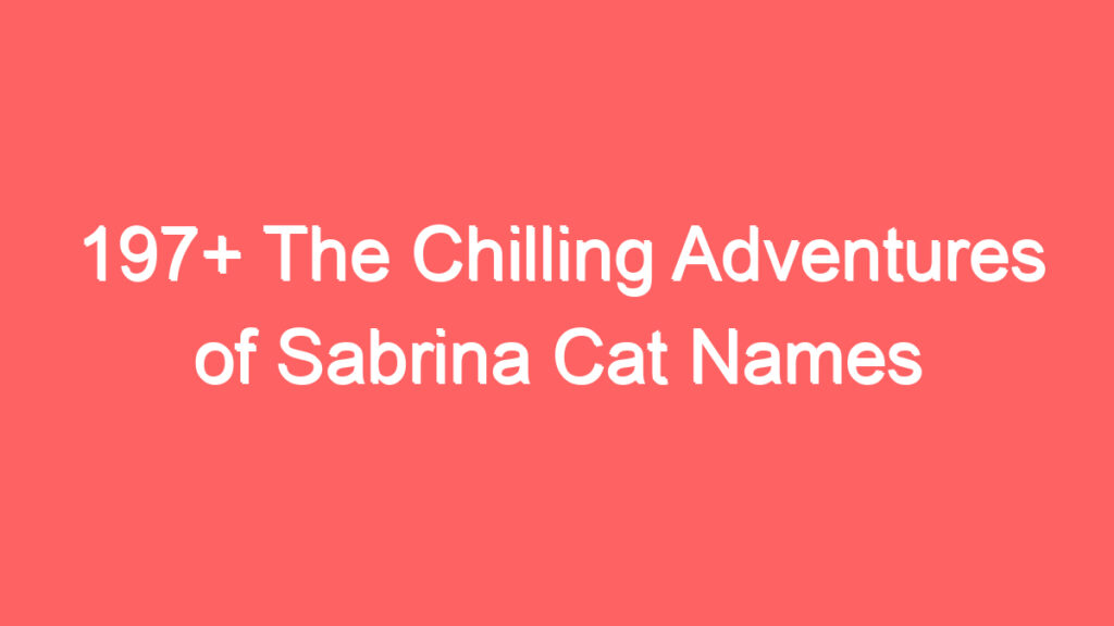 197 the chilling adventures of sabrina cat names 4050