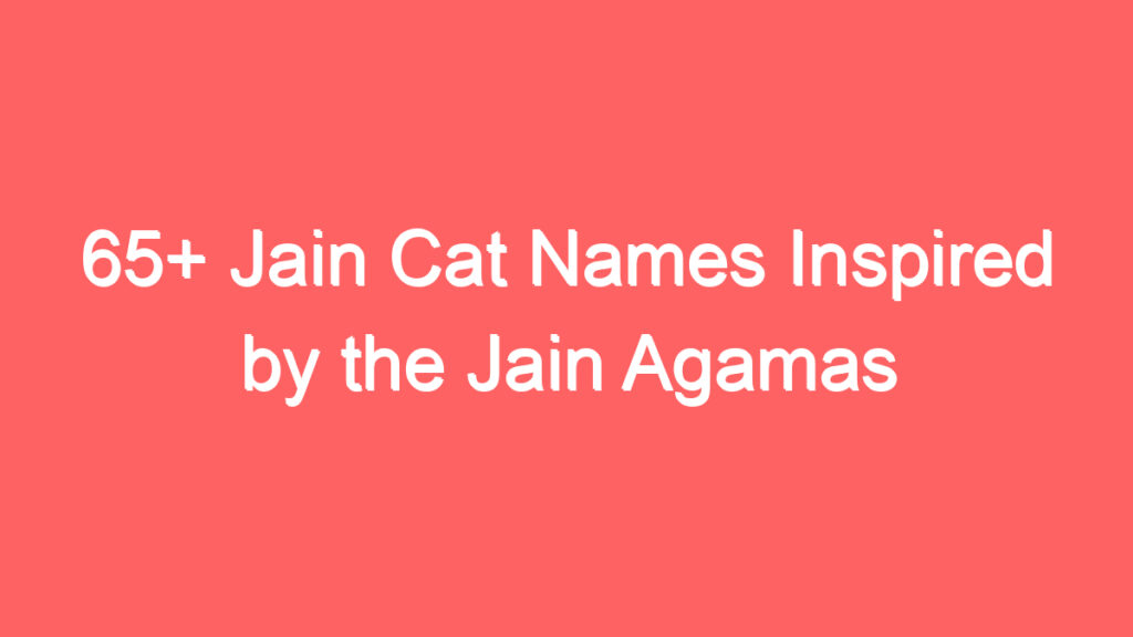 65 jain cat names inspired by the jain agamas 4059