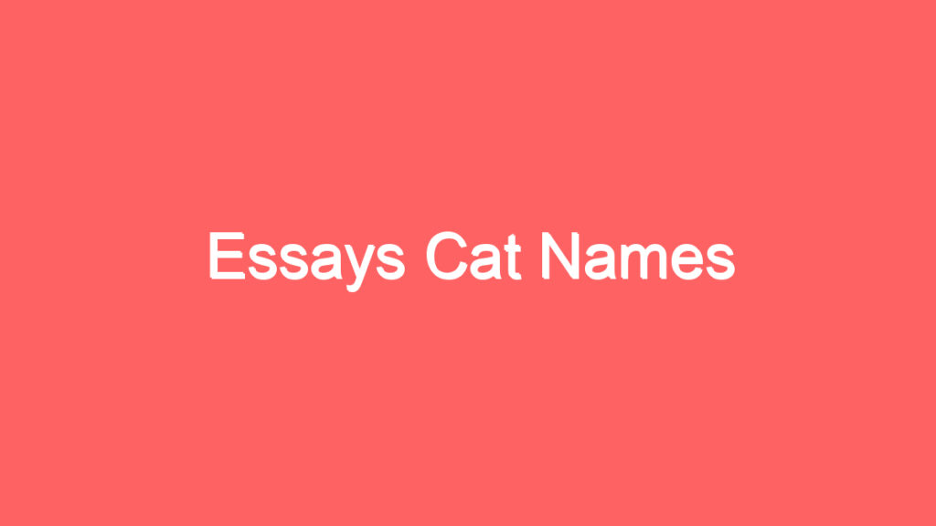 essays cat names 4135